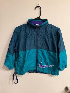 Vintage 90s nike toddler windbreaker size 5/6 colorblock swoosh